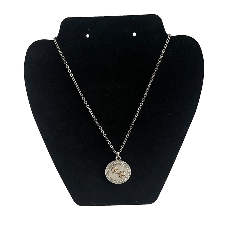 Paw Print Crystal Halo Silver Tone Necklace When I Count My Blessings‎ Pet Twice